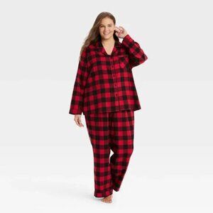 Wondershop Holiday Buffalo Check Plaid Flannel Matching PJ Pajama Set Red 4X